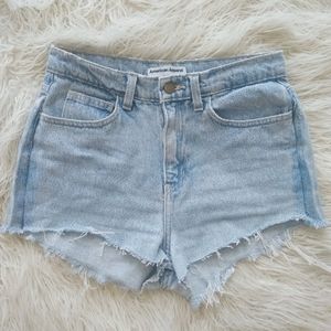 American apparel denim cutoff shorts, high rise